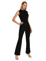 Rozšírené nohavice s vysokým pásom M704 čierne - MOE Rozšírené nohavice s vysokým pásom M704 čierne - MOE