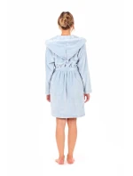 Dámsky župan Flora s kapucňou krátky 4856 Jednofarebný ľadovo modrý - Vestis