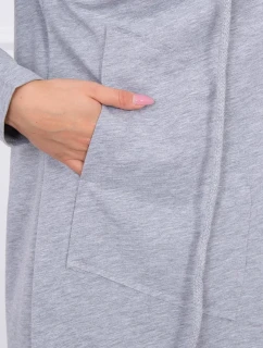 Voľná pláštenka s kapucňou sivá