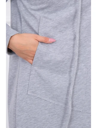 Voľná pláštenka s kapucňou sivá
