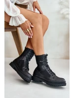 Skórzane Trapery Botki Męskie Ocieplane Big Star OO174164 Czarne