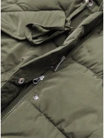 Dlhá zimná bunda s kožušinovým golierom khaki (j9-071) Dlhá zimná bunda s kožušinovým golierom khaki (j9-071)