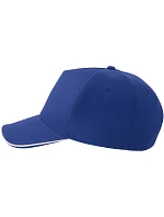 Atlantis Headwear Recy Five Piping – 5-panelová sendvičová čiapka 33.0282 kráľovská modrá/biela