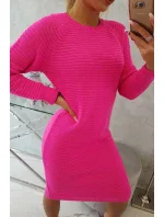 Sveter Šaty pruhované ružové neónové