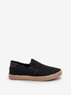 Pánske espadrilky s úpletom čierne Fenen
