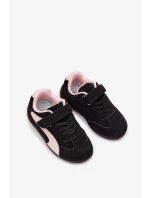 Dětské sportovní boty s přezkou Černo růžové Perrin