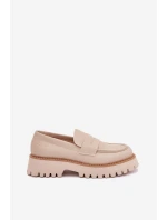 Dámske mokasíny na platforme Big Star - béžové