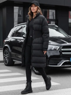 Dámska zimná dlhá prešívaná bunda FABWARM čierna FashionStreet TY4620