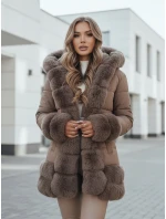 CITYGLANCE dámska zimná bunda s kožušinou hnedá FashionStreet TY5048