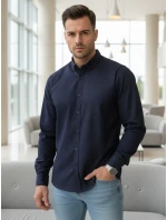 Pánska tmavomodrá vzorovaná košeľa slim fit FashionStreet DX2692