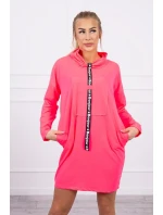 Šaty s kravatou ružové neónové