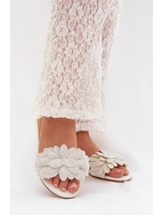 Dámské ploché s ozdobou bílé Grelora