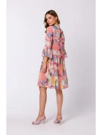 S337 Šifónové šaty s viazaným výstrihom - model 1 S337 Šifónové šaty s viazaným výstrihom - model 1