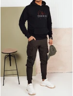 Pánska mikina s kapucňou čierna FashionStreet BX5715 Pánska mikina s kapucňou čierna FashionStreet BX5715