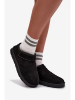 Dámské sněhule s teplým kožíškem černé Serenne