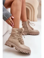 Zateplené členkové topánky tenisky na zips Eco koža béžová Willatta