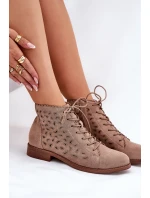 Dámske členkové topánky HY51-185 Beige - S.Barski