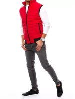 FashionStreet pánska prešívaná červená vesta TX4015 FashionStreet pánska prešívaná červená vesta TX4015