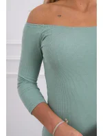 Pruhované vypasované šaty tmavo mätové Pruhované vypasované šaty tmavo mätové