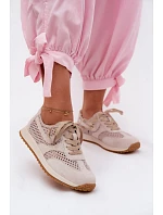 Dámske semišové sieťované tenisky Gelina light beige Dámske semišové sieťované tenisky Gelina light beige