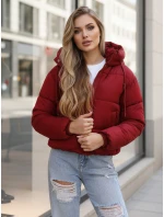 Dámska krátka zimná prešívaná bunda bordová FashionStreet TY5407