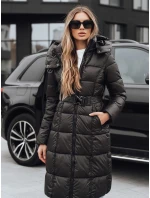 Dámska zimná prešívaná bunda s kapucňou čierna FashionStreet TY5489 Dámska zimná prešívaná bunda s kapucňou čierna FashionStreet TY5489