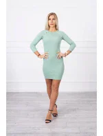 Šaty s ozdobnými gombíkmi tmavo mätové