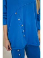 Bavlnená tepláková súprava Oversize + nohavice chrpová modrá