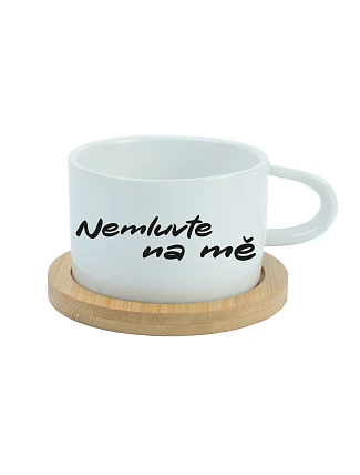 NEMLUVTE NA MĚ – biely hrnček Makronka 200 ml NEMLUVTE NA MĚ – biely hrnček Makronka 200 ml
