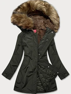 Dámska zimná bunda khaki (m21309)