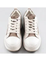 Svetlo béžové tenisky trampky s vyššou podrážkou (S067)