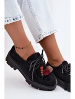 Dámske poltopánky s imitáciou semišových ozdôb Black Melonia Dámske poltopánky s imitáciou semišových ozdôb Black Melonia