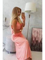 Boho šaty so štrúdľou losos