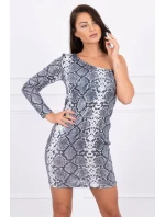 Šedé šaty z hadej kože s flitrami