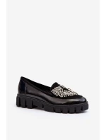 Lakierowane Mokasyny Damskie Laura Messi 2785 Czarne