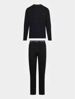 Pánske pyžamo L/S PANT SET 000NM2510E UB1 čierne - Calvin Klein