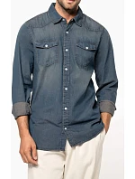 Kariban K 519 Džínsová košeľa s dlhým rukávom 20.K519 blue jean
