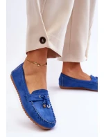 Klasyczne Zamszowe Mokasyny Niebieskie Good Time