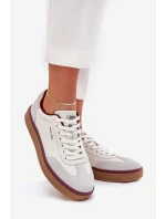 Skórzane Damskie Sneakersy Daniel Lopez Just Dare SS2D4008 Biało-Szare