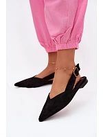 Balerínky so zlatou prackou Eco Suede Black Palerra