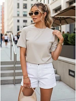 Dámske bavlnené základné tričko LISTRA beige FashionStreet RY2542 Dámske bavlnené základné tričko LISTRA beige FashionStreet RY2542