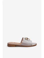 Klapki Damskie Z Ozdobami S.Barski KV27-031 Beżowe