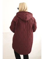 Dámska prešívaná bunda s kapucňou a HOPE Plum