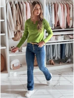 Dámske tričko s dlhým rukávom FELORIA limetkovo zelená FashionStreet RY2775 Dámske tričko s dlhým rukávom FELORIA limetkovo zelená FashionStreet RY2775