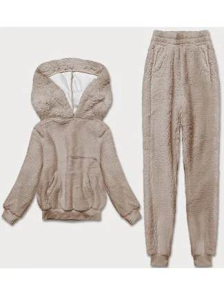 Teplý béžový dámsky teplákový komplet (YP-1104)