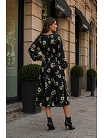 Ann Gissy Kvetinové kimono šaty s okrúhlym výstrihom čierne/béžové (XY202116) Ann Gissy Kvetinové kimono šaty s okrúhlym výstrihom čierne/béžové (XY202116)