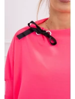 Oversize mikina s asymetrickými bokmi ružová neónová Oversize mikina s asymetrickými bokmi ružová neónová