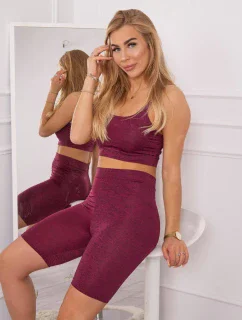 Športový set top + legíny fuchsiová