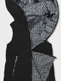 Čierna obojstranná dámska vesta (R8006)