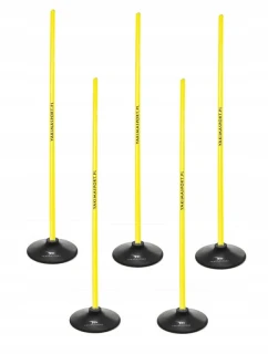 Slalomová prekážková dráha 160 cm tyče + základňa 1,5 kg žltá 100865